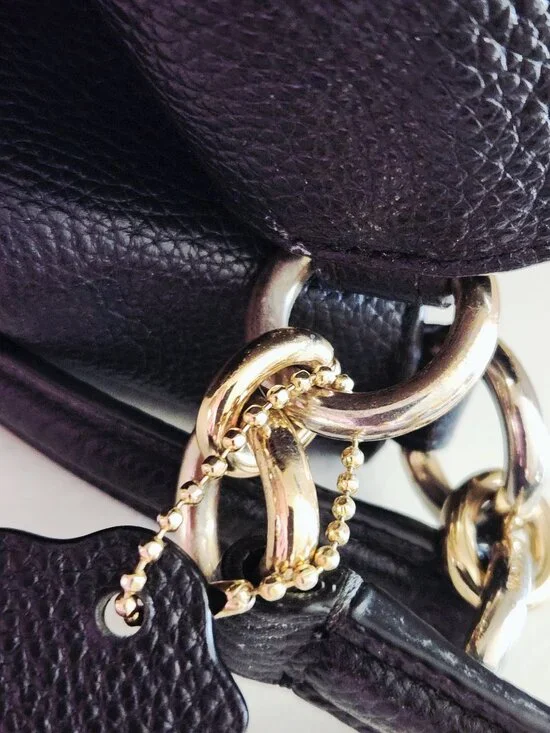 Euc Coach Lexy Black Suede & Leather Shoulder Bag - Picture 12 of 17